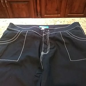 Cute Navy boardwalk pants with side slit at bottom